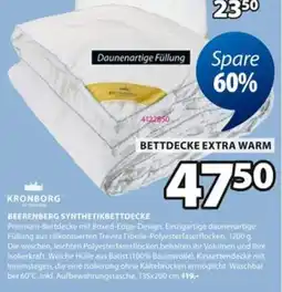 Jysk KRONBORG BEERENBERG SYNTHETIKBETTDECKE Angebot