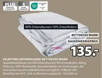 Jysk FALKETIND ENTENDAUNEN-BETTDECKE WARM Angebot