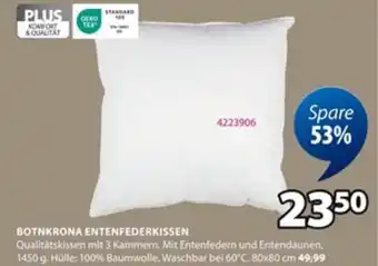 Jysk BOTNKRONA ENTENFEDERKISSEN Angebot