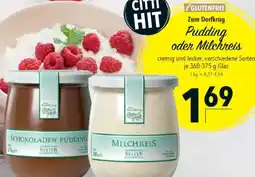 CITTI Markt Zum Dorfkrug Pudding oder Milchreis Angebot