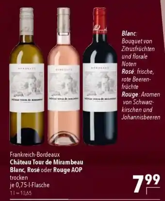 CITTI Markt Château Tour de Mirambeau Blanc, Rosé oder Rouge AOP Angebot