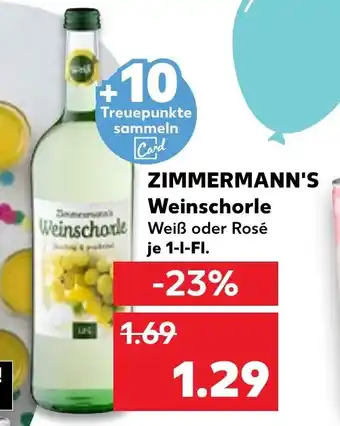 Kaufland ZIMMERMANN'S Weinschorle Angebot