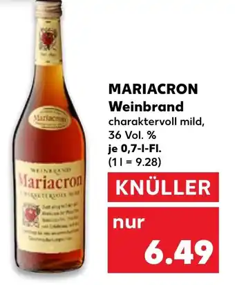 Kaufland MARIACRON Weinbrand Angebot