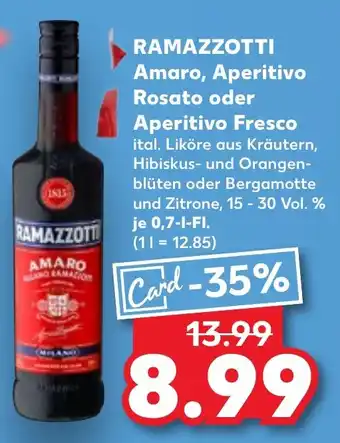 Kaufland RAMAZZOTTI Amaro, Aperitivo Rosato oder Aperitivo Fresco Angebot