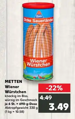 Kaufland METTEN Wiener Würstchen Angebot