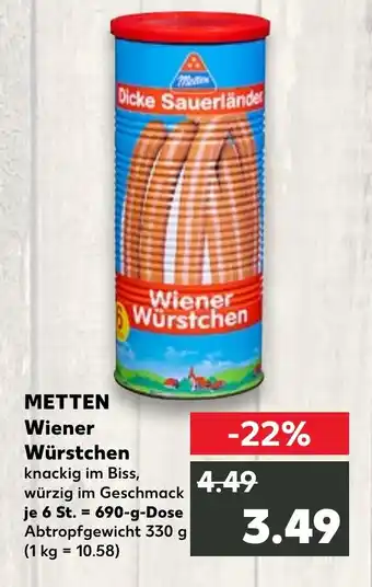 Kaufland METTEN Wiener Würstchen Angebot