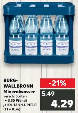 Kaufland BURG- WALLBRONN Mineralwasser Angebot