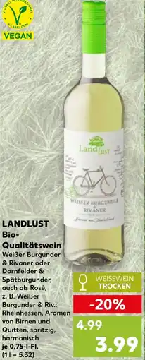 Kaufland LANDLUST Bio- Qualitätswein Angebot