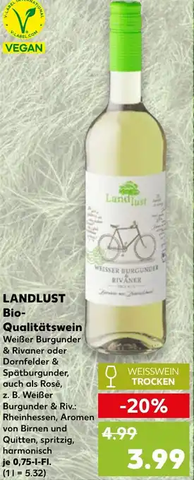 Kaufland LANDLUST Bio- Qualitätswein Angebot