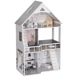 Netto Marken-Discount AIYAPLAY Puppenhaus mit 3 Stufen grau 53,5L x 29,1 x 85,3H cm Angebot