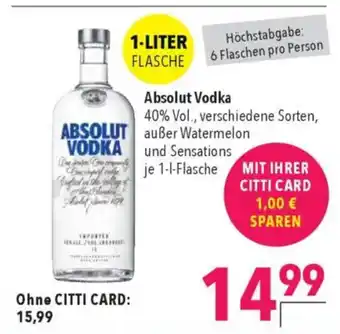 CITTI Markt Absolut Vodka Angebot