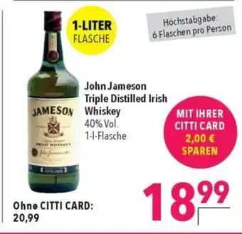 CITTI Markt John Jameson Triple Distilled Irish Whiskey Angebot