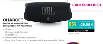 CITTI Markt JBL Tragbarer wasserdichter Lautsprecher mit Powerbank CHARGE5 Angebot