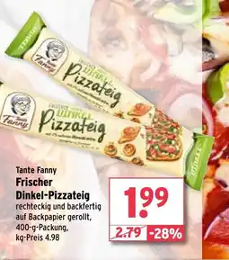 Wasgau Tante Fanny Frischer Dinkel-Pizzateig Angebot