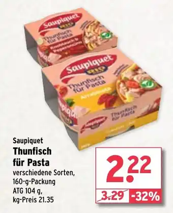 Wasgau Saupiquet Thunfisch für Pasta Angebot