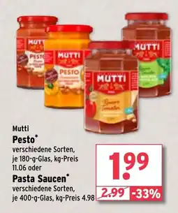 Wasgau Mutti Pesto o. Pasta Saucen Angebot