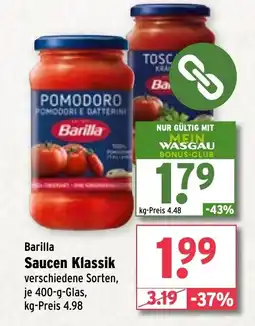 Wasgau Barilla Saucen Klassik Angebot