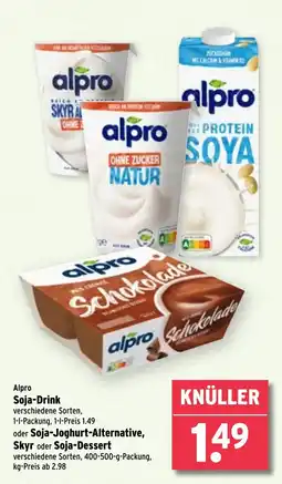 Wasgau alpro Soja-Drink oder Soja-Joghurt-Alternative, Skyr oder Soja-Dessert Angebot