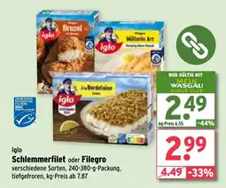 Wasgau Iglo Schlemmerfilet oder Filegro Angebot