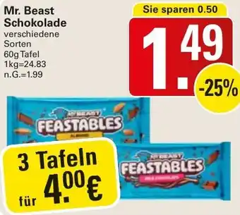 WEZ Mr. Beast Schokolade Angebot