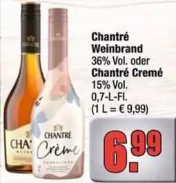 Profi Getränke Chantré Weinbrand oder Chantré Cremé Angebot