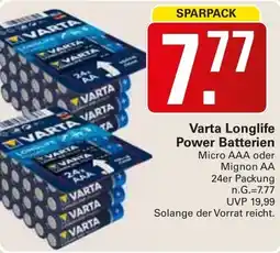 WEZ Varta Longlife Power Batterien Angebot