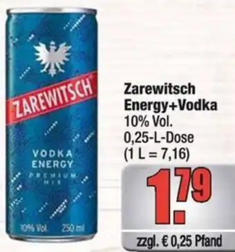 Profi Getränke Zarewitsch Energy+Vodka Angebot