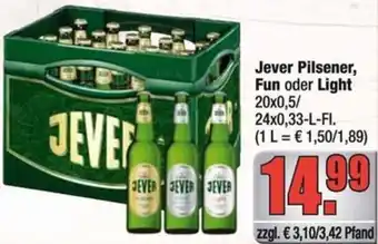 Profi Getränke Jever Pilsener, Fun oder Light Angebot