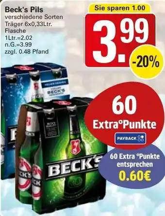 WEZ Beck's Pils Angebot