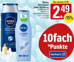 WEZ Nivea Shampoo oder Spülung Angebot