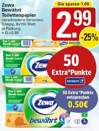 WEZ Zewa Bewährt Toilettenpapier Angebot