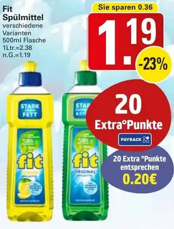 WEZ Fit Spülmittel Angebot