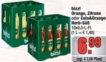 Profi Getränke bizzl Orange, Zitrone oder Cola&Orange Herb-Süß Angebot