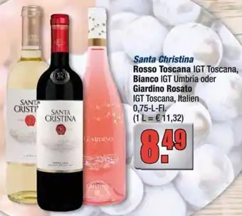 Profi Getränke Santa Christina Rosso Toscana, Bianco oder Giardino Rosato Angebot