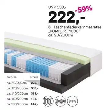 Mömax Taschenfederkernmatratze „komfort 1000“ Angebot