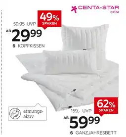 XXXLutz Centa-star ganzjahresbett „inspiration“ oder kopfkissen „vision“ Angebot