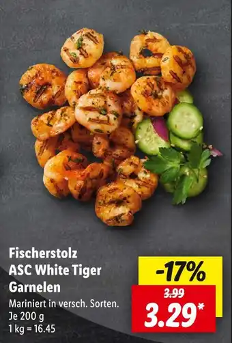 Lidl Fischerstolz asc white tiger garnelen Angebot