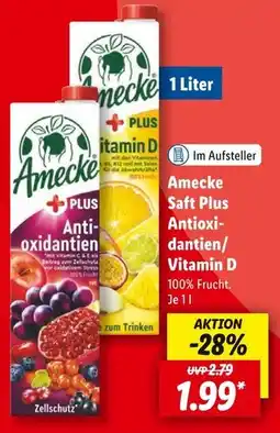 Lidl Amecke saft plus antioxidantien oder vitamin d Angebot