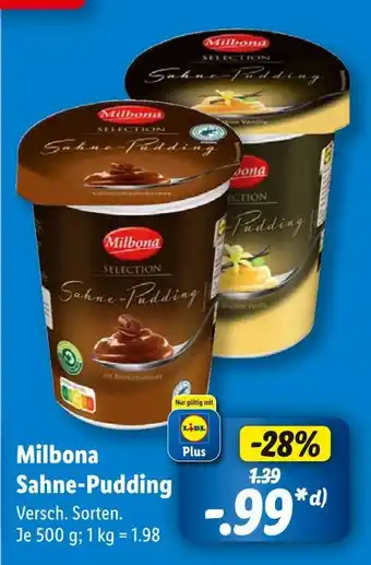 Lidl Milbona sahne-pudding Angebot