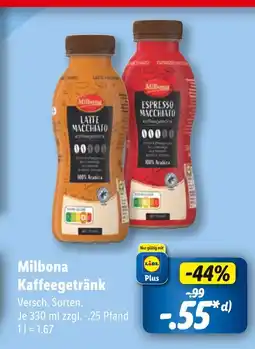 Lidl Milbona kaffeegetränk Angebot