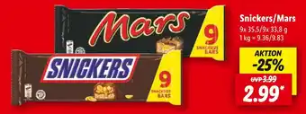 Lidl Snickers/mars Angebot