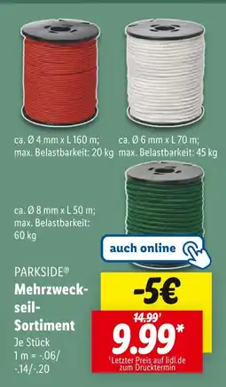 Lidl Parkside mehrzweckseil-sortiment Angebot