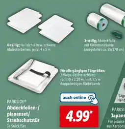 Lidl Parkside abdeckfolien-/planenset/staubschutztür Angebot