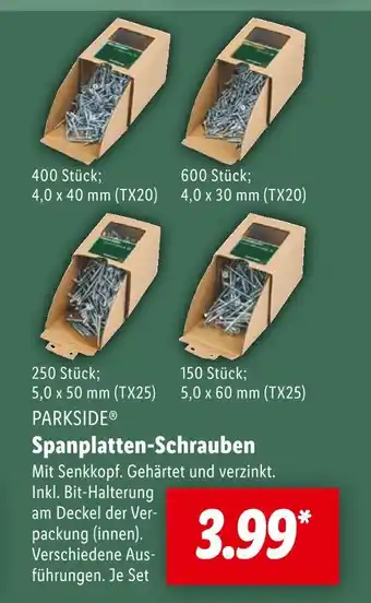 Lidl Parkside spanplatten-schrauben Angebot