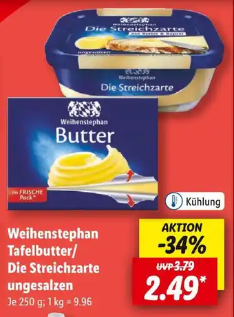 Lidl Weihenstephan tafelbutter/die streichzarte Angebot