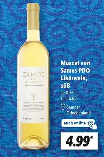 Lidl Samos muscat von samos pdo likörwein, süß Angebot