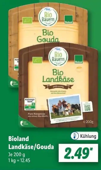 Lidl Bioland landkäse/gouda Angebot