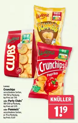 Wasgau Lorenz Crunchips oder Party Clubsoder Pommels Angebot