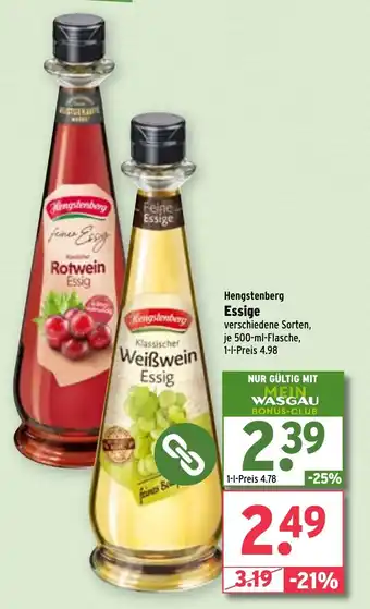 Wasgau Hengstenberg Essige Angebot