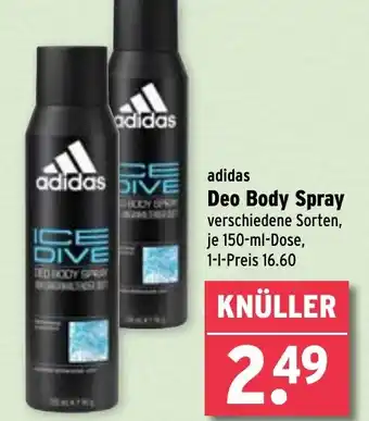 Wasgau adidas Deo Body Spray Angebot